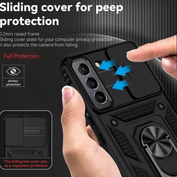 5in1 smūgiams atsparus dėklas su žiedu ir kameros apsauga - juodas (Samsung S22 Plus) 5in1 smūgiams atsparus dėklas su žiedu ir kameros apsauga - juodas (Samsung S22 Plus)